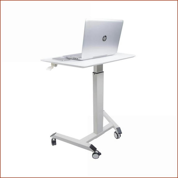 Desks, Compact Adjustable Standing Desk for Small Spaces | White | Metal & Wood