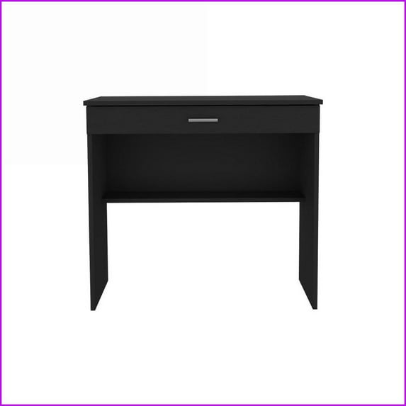 Desks Eden Contemporary Office Desk with Spacious Drawer | Black | Engineered Wood