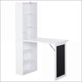thumbnail image 1 of Desks Fold-Out Convertible Wall Mount Desk with Blackboard & Side Shelf, White | Particle Board, 1 of 10