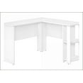 thumbnail image 1 of Desks, L-Shaped 47" Home Office Corner Desk with Storage Shelves, White Laminate Contemporary Modern | Particle Board | White, 1 of 6