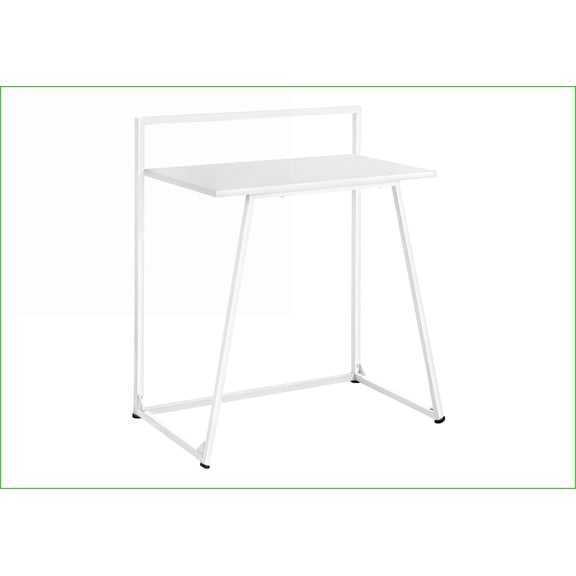 Desks, Modern 30L Compact Home Office Computer Desk White Laminate & Metal | White | MDF