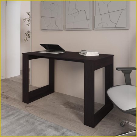 Desks: Modern Home Office Desk, 47.2"W x 23.6"D Albion | Black | Engineered Wood