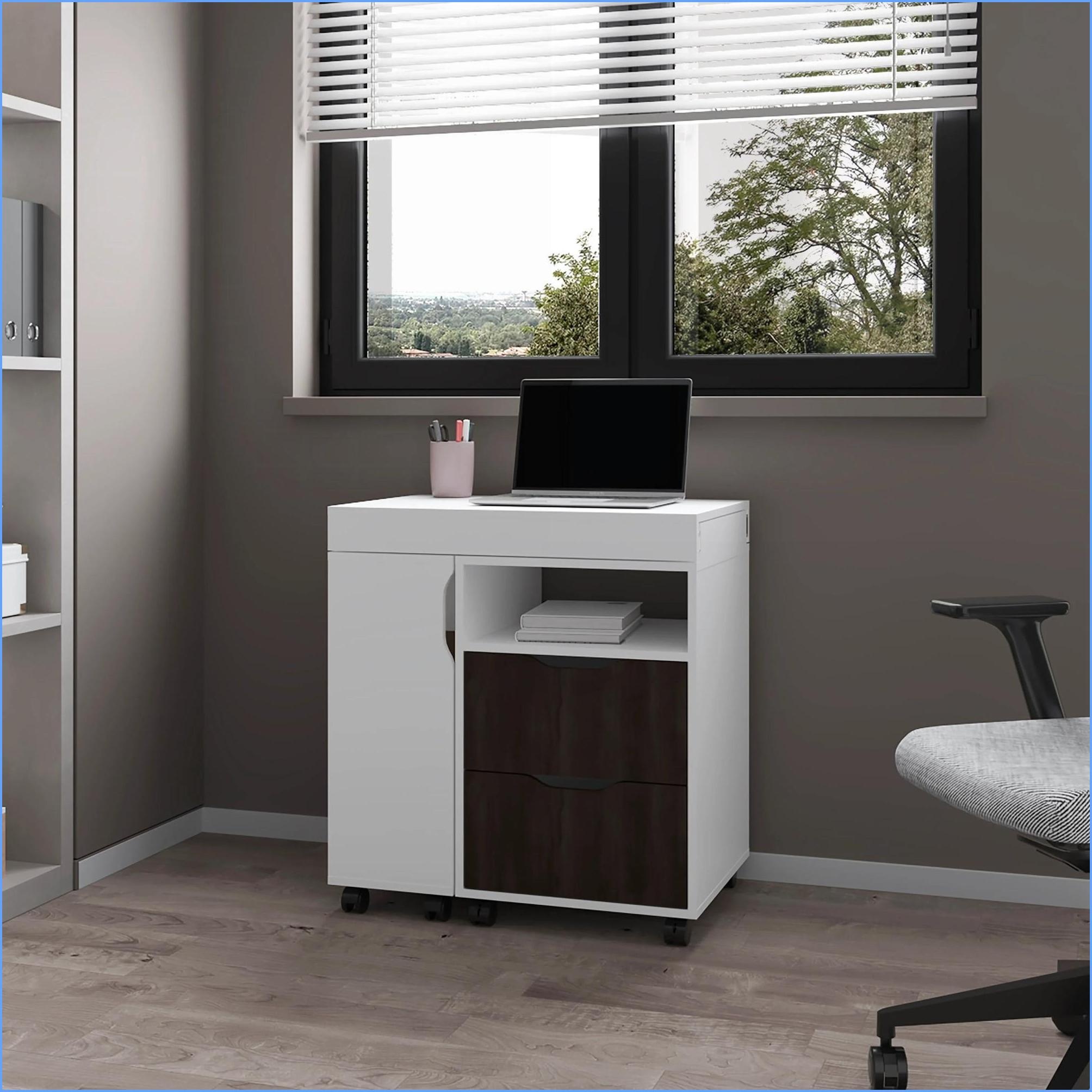 Extendable Desk Frame Desks, Modern 2-Drawer Extendable Desk with Sliding Mechanism | White ...