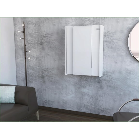 Desks Wall-Mounted Foldable with 6-Shelf Hutch & Locking Mechanism | White Particle Board