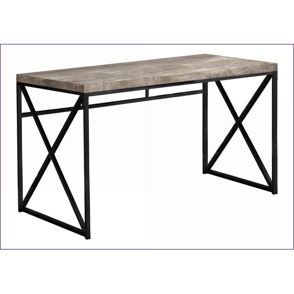 Desks for Home Office | Modern Contemporary | Beige Laminate Top Black Metal Base | 47x24x30 Inch | Taupe | Particle Board