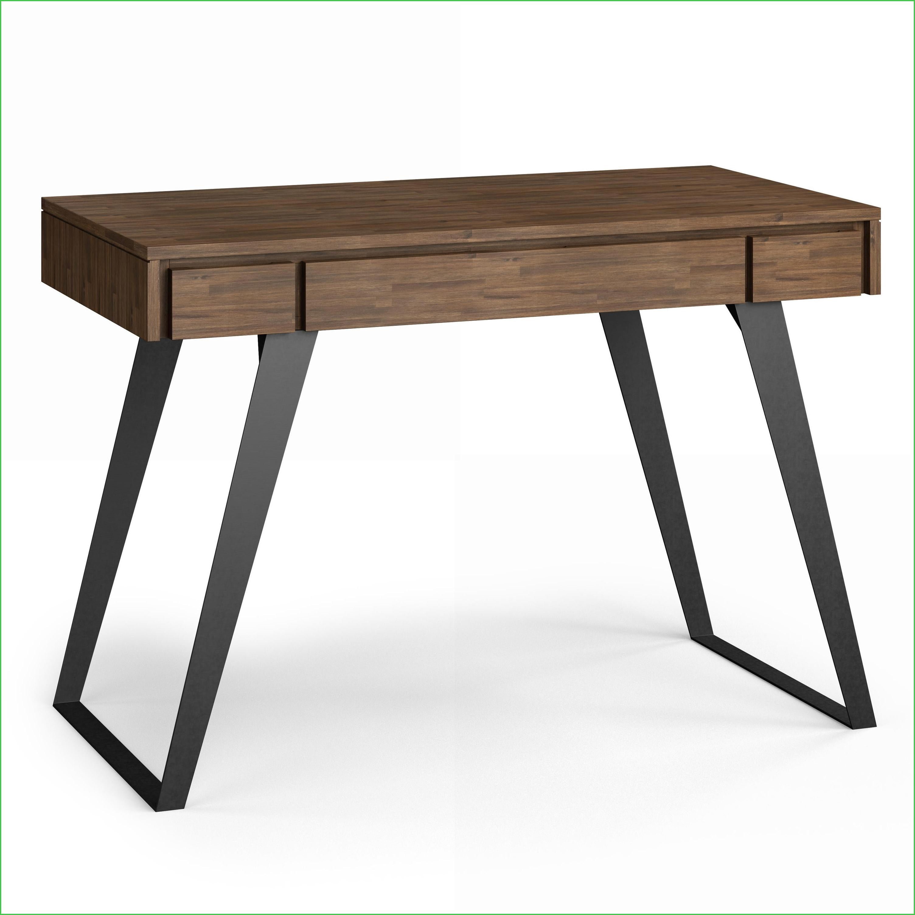 Desks for Home Office, Small Rustic Industrial Solid Acacia Hardwood ...