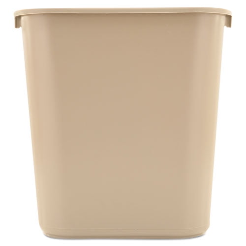 Deskside Plastic Office Wastebasket, Rectangular, 7 gal, Beige | Bundle of 10 Each