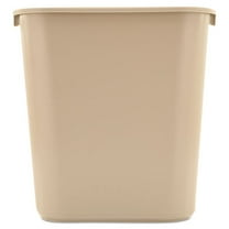 Deskside Plastic Office Wastebasket, Rectangular, 7 gal, Beige | Bundle of 10 Each