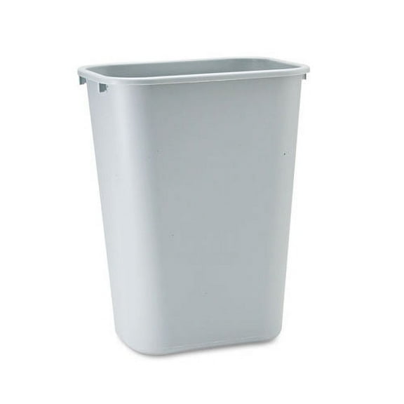 Deskside Plastic Wastebasket, Rectangular, 10.25 Gal, Gray | Bundle of 2 Each