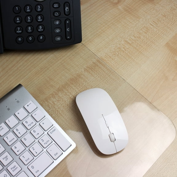 Desktex Pack of 4 Crystal Clear Vinyl Rectangular Desk Pads - 17" x 22"