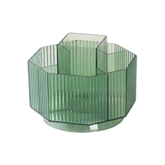 Desktop 360 degree Rotating Cosmetic Storage Box Makeup Holder for Vanity Bathroom Dark Green