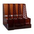 thumbnail image 1 of Desktop 4-grid File Folder Vertical File Magazine Organizer with Pen Holder 3 Containers Lable Window for Office School, 1 of 21