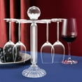 thumbnail image 1 of Desktop 6 Goblets Clear Rotate Stemware Rack, Elegant Crystal Glass Wine Glass Storage Holder, 1 of 14
