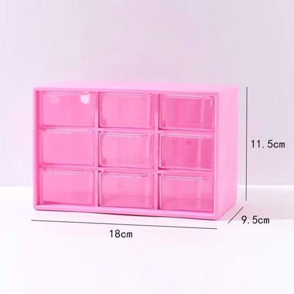 Desktop 9 Grid Storage Boxes Organizer Transparent Small Drawer Partitioned Student Desk Wall-mounted Sundries Storage Box Cute