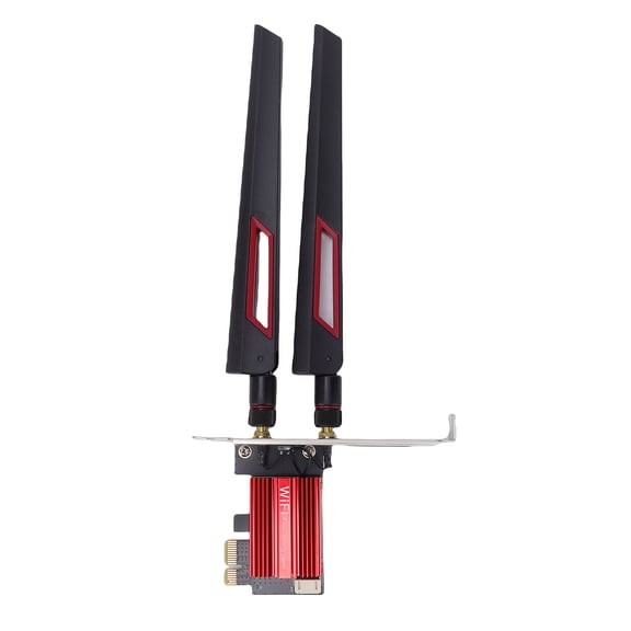 Desktop Accessories Desktop Accessories WiFi 7 PCIe WiFi Card Support for 10/11 6400Mbps 6G 5G 2.4G Band Desktop Wireless Network Adapter with Flexible 2 10dBi High Gain Antennae