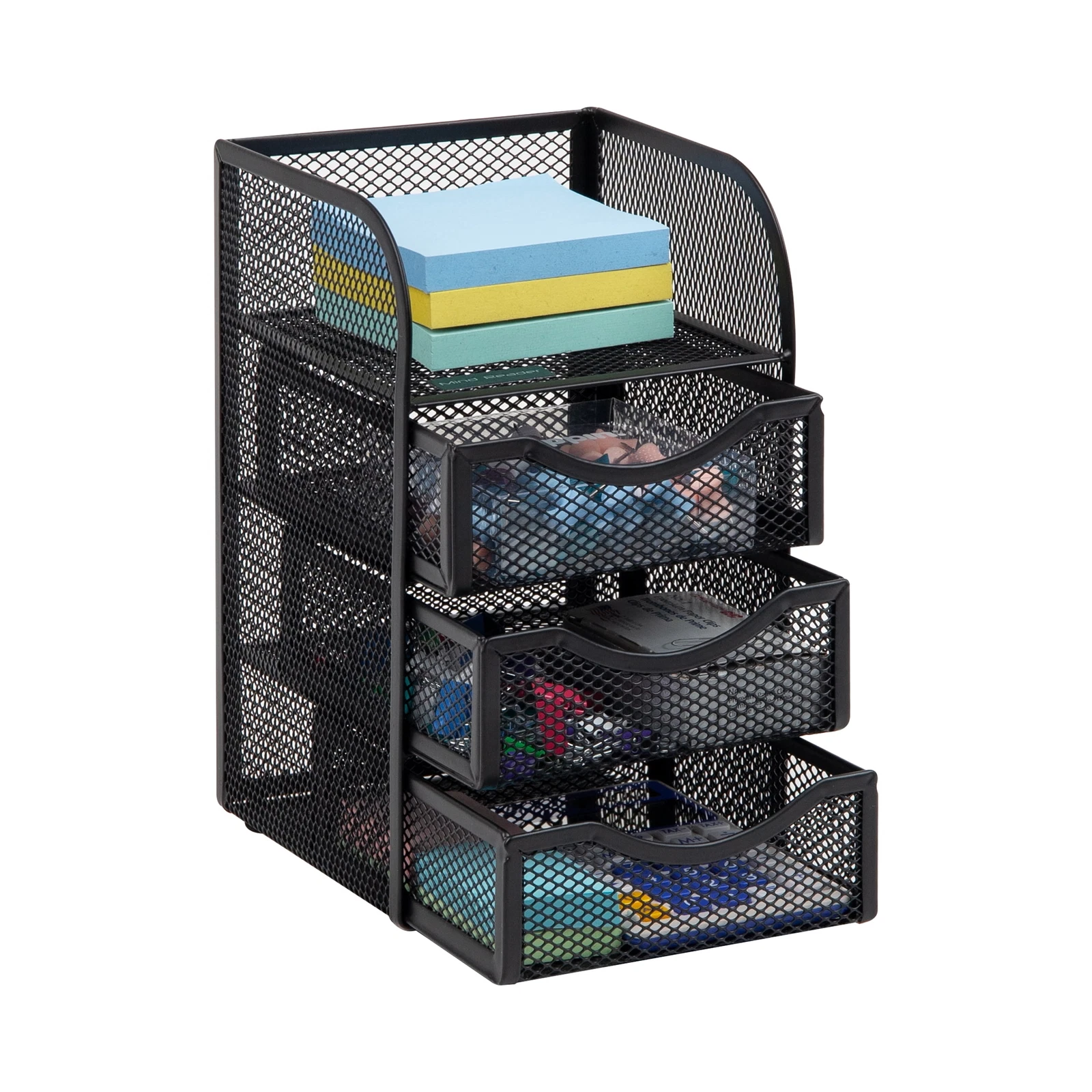 Desktop Accessory Storage, Paper Binder Clip Basket, Workspace, Office, Metal