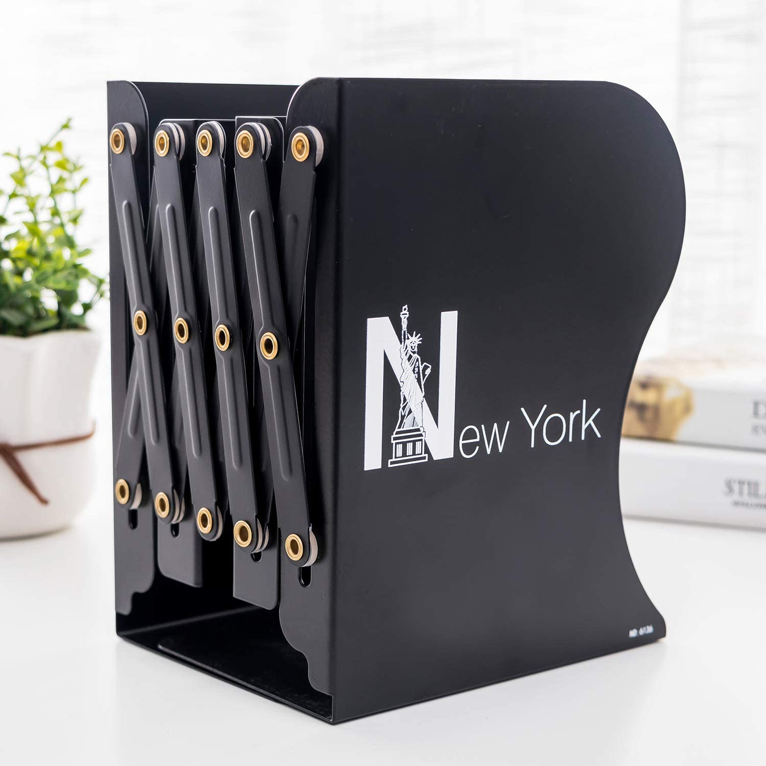 Desktop Adjustable Metal Bookends Expanding File Folder Holder ...