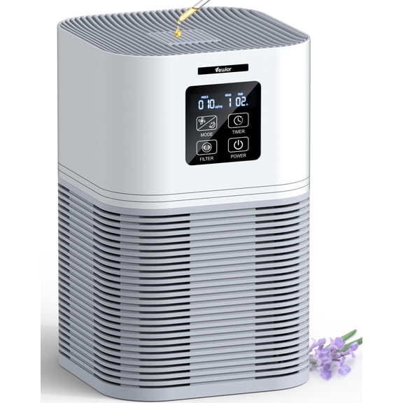 Desktop Air Purifier for Home & Office HEPA H30 Filter Captures 99% of Dust, Smoke, Pollen, Pet Dander, Odors & PM2.5 Smart Auto Mode, Timer, Aromatherapy Diffuser, 169 sq.ft Coverage