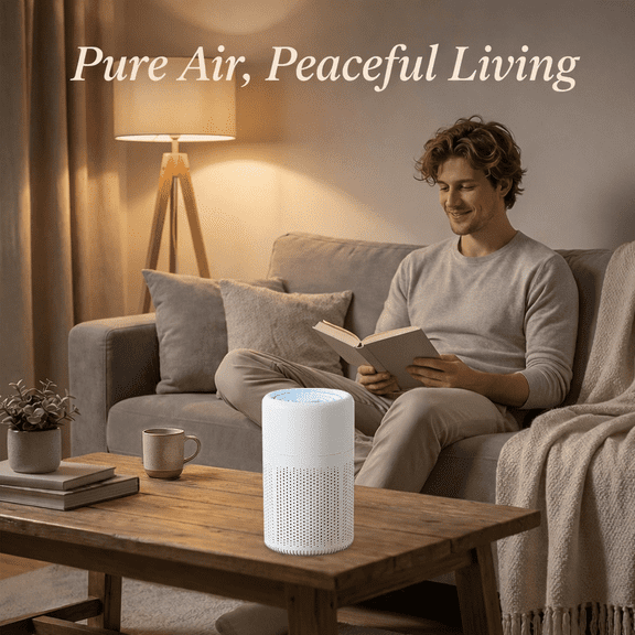 Desktop Air Purifier USB Powered Small Room Air Cleaner For Smoke Dust PM2.5 Odor Removal Home Office Kitchen Indoor Portable Purification Device