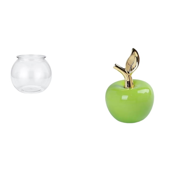 Desktop Aquarium Tank Clear Fish Bowl Vase Ceramic Figurine Unique Design for Office Table Home Decor