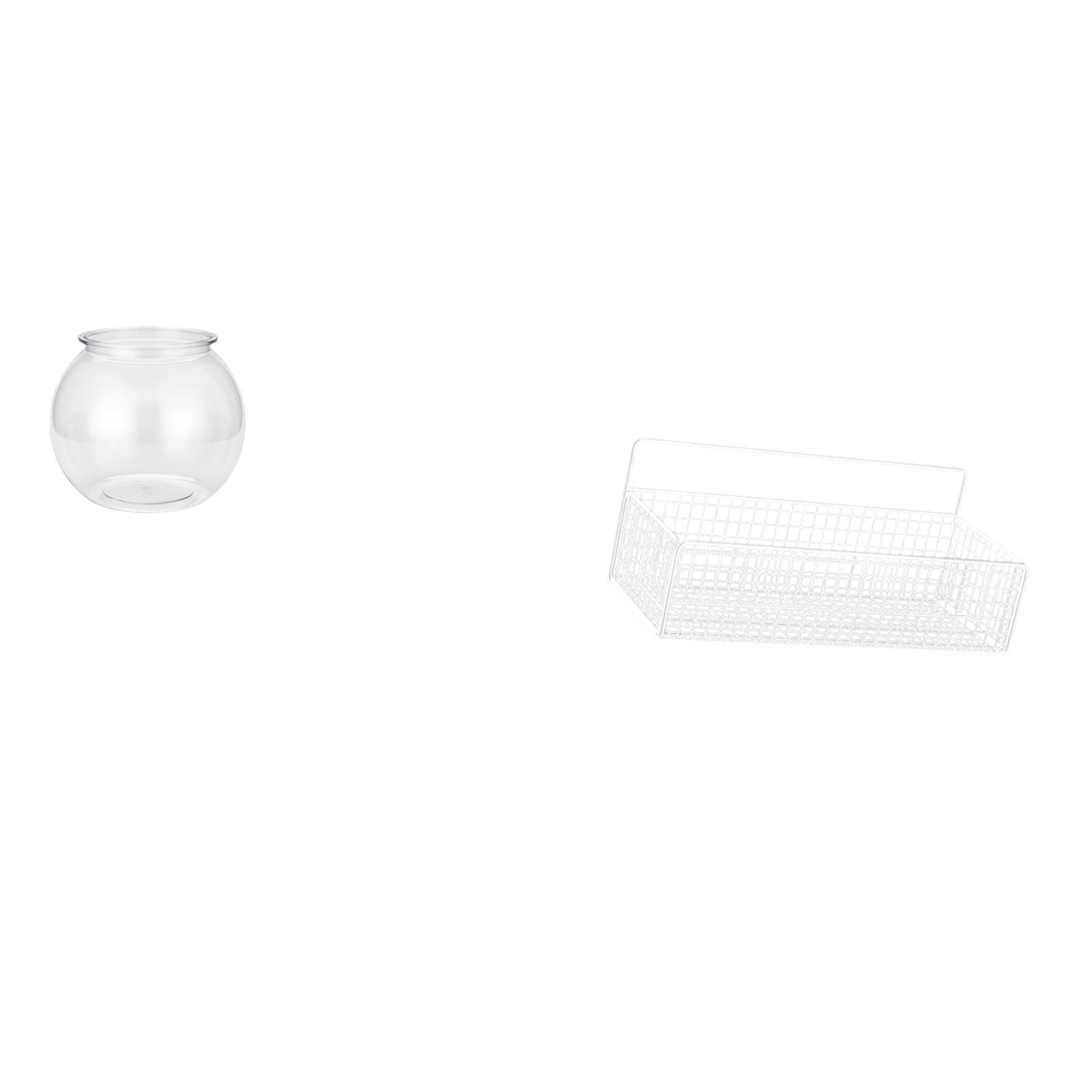 Desktop Aquarium Tank Small Fish Bowl Vase PP Iron Material for Office Home Tabletop Decor