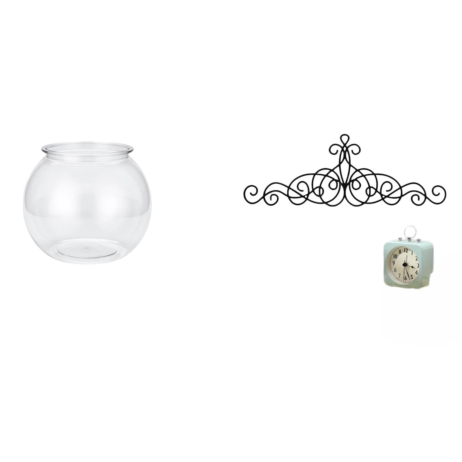 Desktop Aquarium Tank Transparent Fish Bowl Vase Durable PP Iron Material Home Living Room Office Decor for All Ages