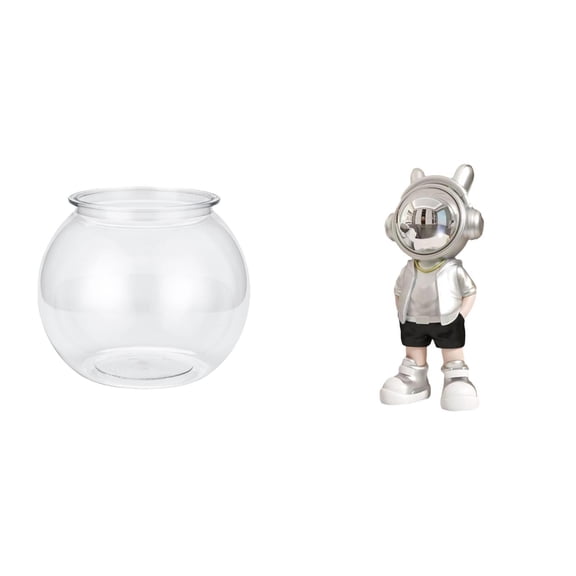 Desktop Aquarium Tank Transparent Fish Bowl Vase Resin Material for Office Living Room Table Decoration