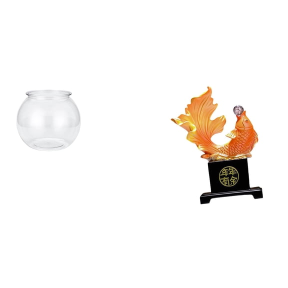 Desktop Aquarium Tank Transparent Fish Bowl Vase Resin Material for Office Table Living Room Decoration