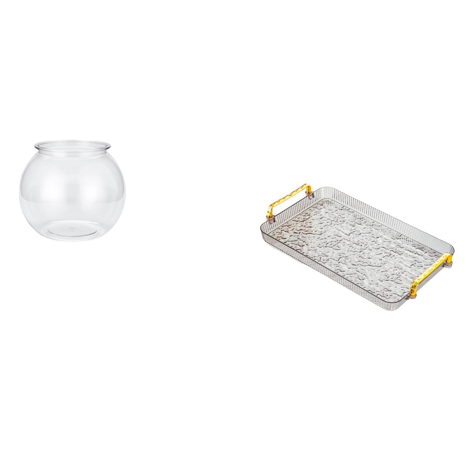 Desktop Aquarium Tank Transparent Fish Bowl Vase with Sturdy PP Material for Living Room Office Bedroom Party Use