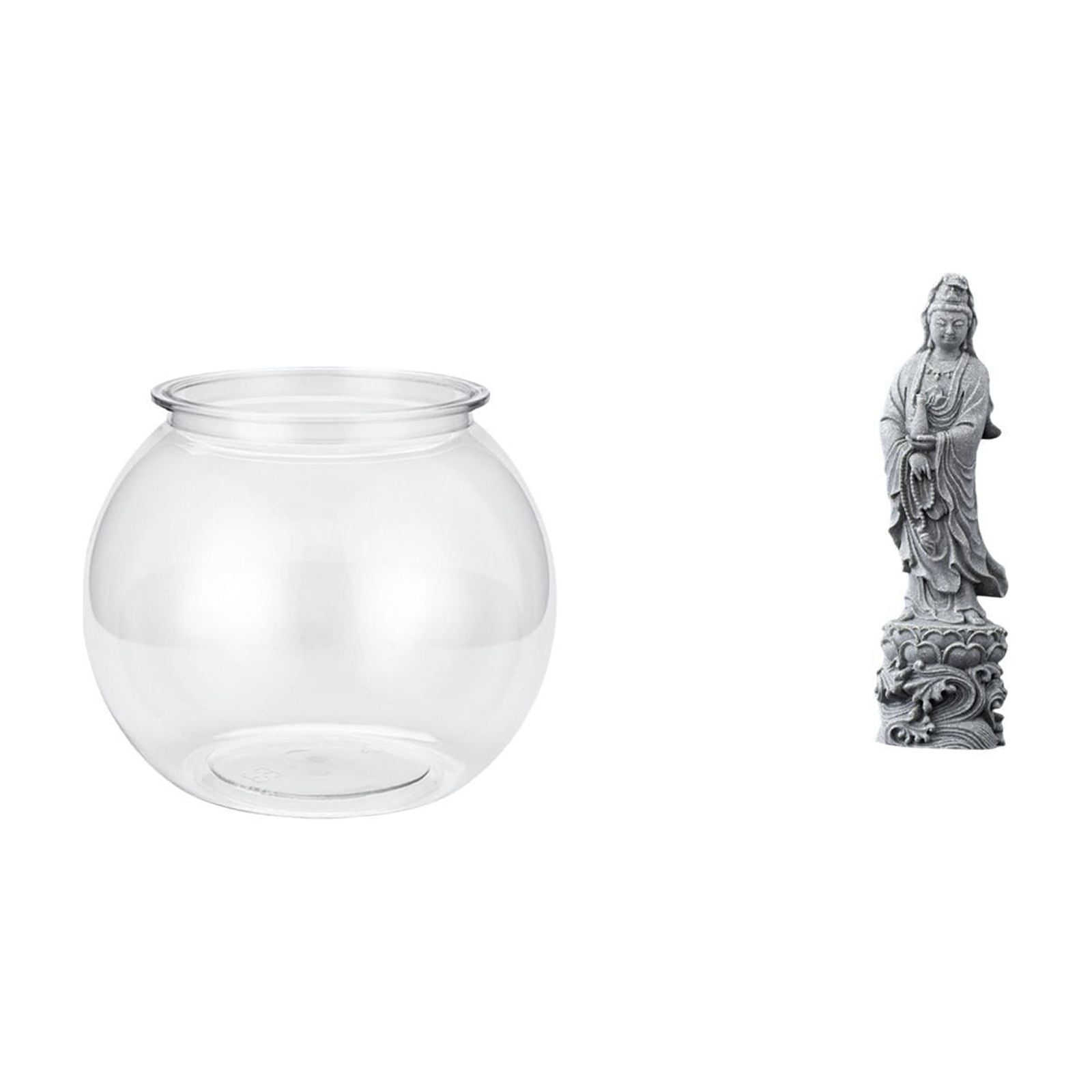Desktop Aquarium Tank Transparent Small Fish Bowl Vase Compact Size for Office Home Living Room Decor