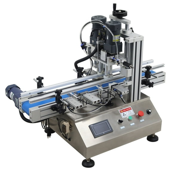 Desktop Automatic Bottle Capping Machine Electric Cap Sealer Belt Conveyor with Emergency Stop Switch
