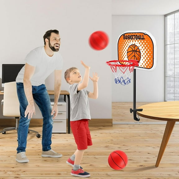 Desktop Basketball Game for Kids with 2 Mini Basketball,Fun Desktop Gift Basketball Toys, Mini Hoop Basketball Gift Desk Games Home Office for 4 5 6 7 8 9 10 11 12+ Year Old Boys(With Clip)
