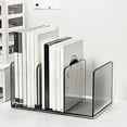 thumbnail image 1 of Desktop Book Organizer, Acrylic File Rack with 3 Slots, Book Stand for Office and Student Desk, Space Saving Storage Rack for Documents, Notebooks, and Tablets, 1 of 6