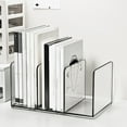 thumbnail image 1 of Desktop Book Organizer, Acrylic File Rack with 3 Slots, Book Stand for Office and Student Desk, Space Saving Storage Rack for Documents, Notebooks, and Tablets, 1 of 6