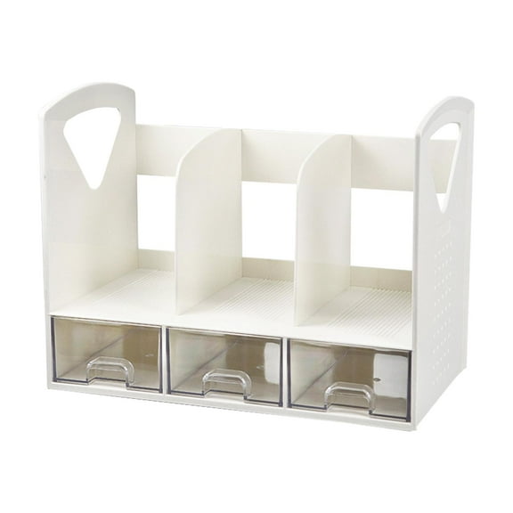 Desktop Book Organizer Literature Holder Office Supplies for Personal Multiuse Save Space Freestanding Bookcase Display Shelf