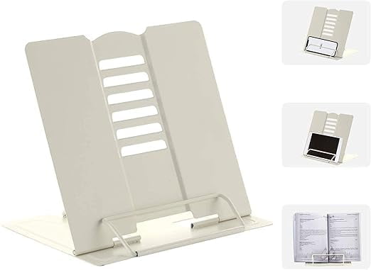 Desktop Book Stand Adjustable Positions Reading Foldable Tray and Page ...