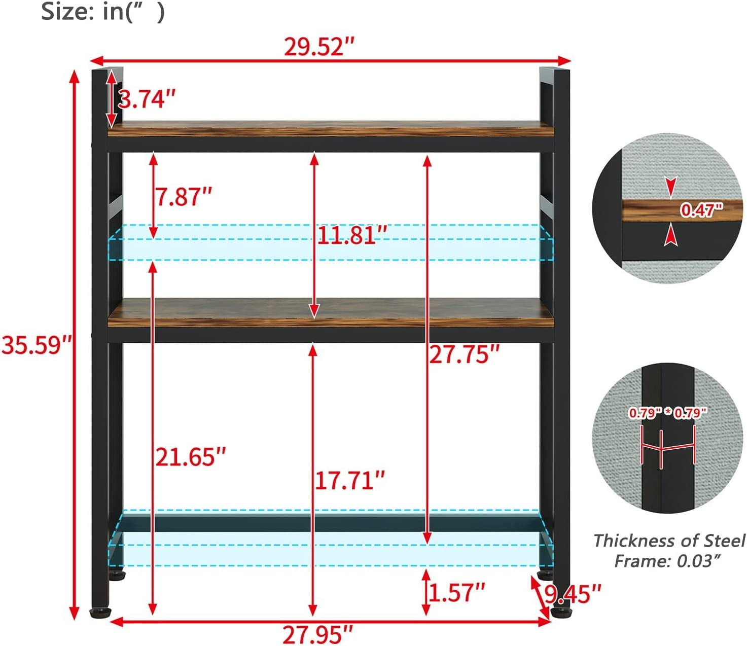 Desktop Bookcase for Computer Desk, 2Tier Multipurpose Wood Countertop