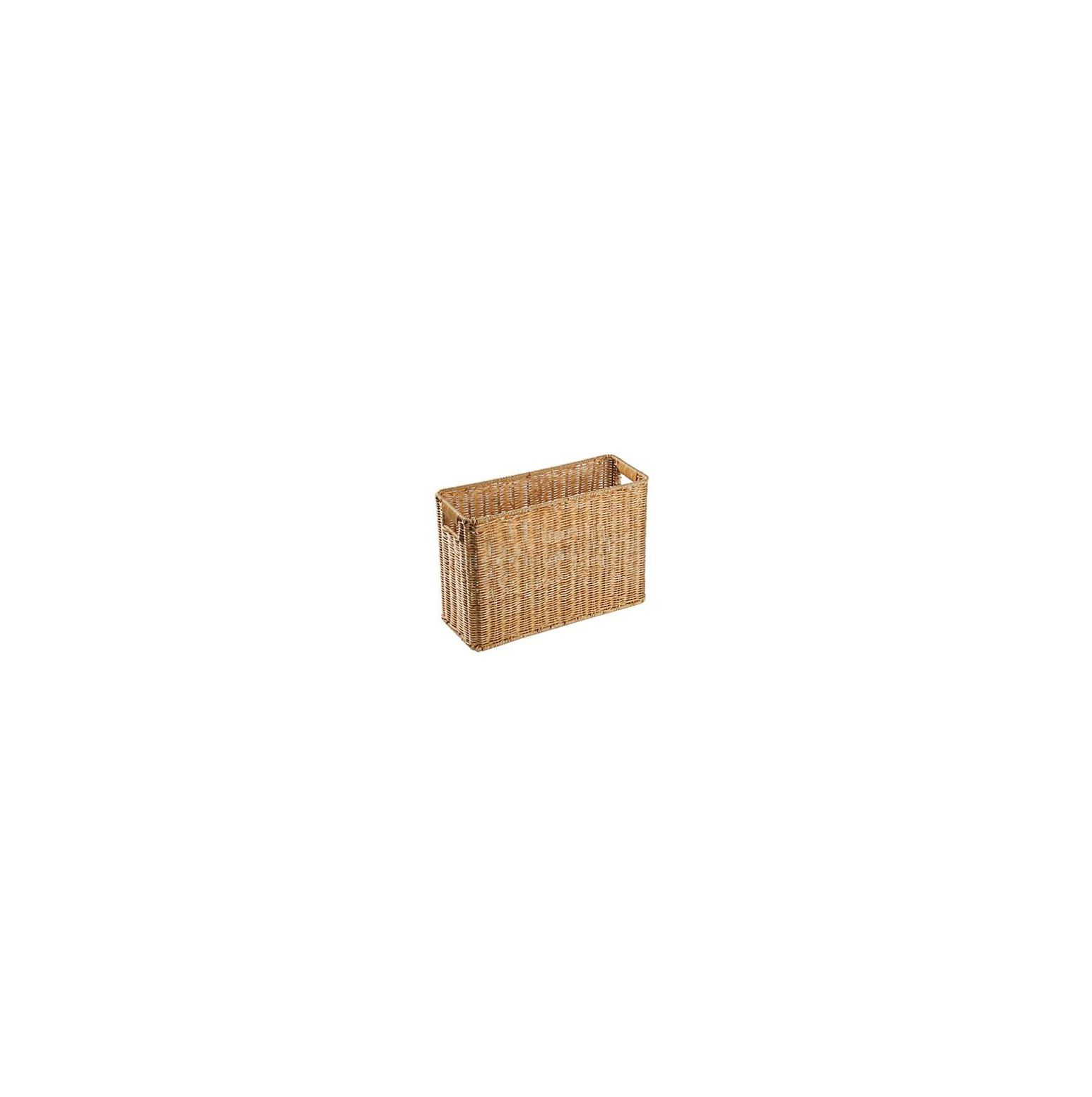 Desktop Bookcase Woven Magazine Holder Basket Narrow Wicker Magazine