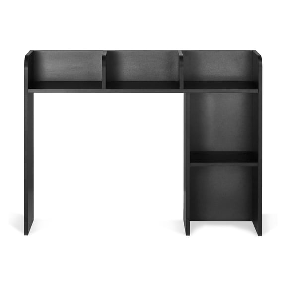 Desktop Bookshelf 2-Tier, 37.2" Office Storage Rack, Wood Display Shelf Hutch for Home, Dorm & Office, Black - Heavy Duty