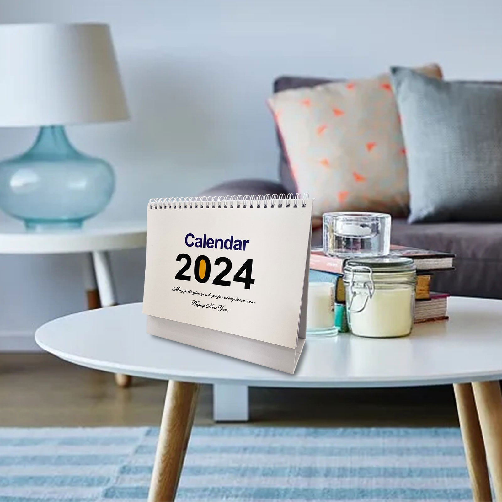 Desktop Bookshelf 2024 English Calendar Notebook With Minimalist ...