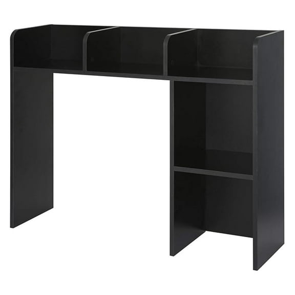 Desktop Bookshelf - Black, Small Shelf for Desk, Monitor Stand with Storage, Over Desk Shelves, Space Saving Organizer for Office, Home, Dorm - 37"L x 9.5"D x 29"H
