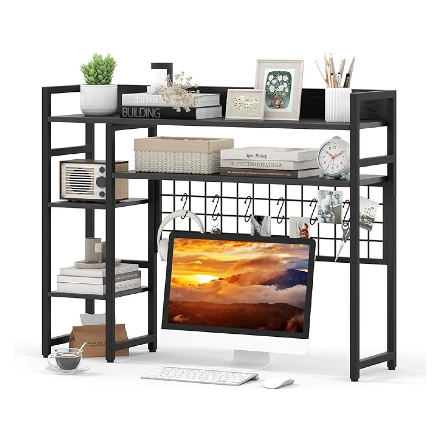 Desktop Bookshelf for Computer 32” Monitor, 37