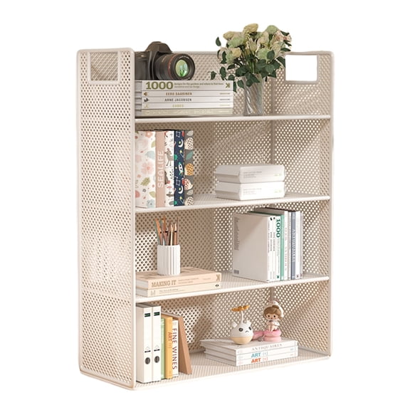 Desktop Bookshelf Desk Storage Organizers Display Shelf Rack Metal Mesh Desk File Organizers Desktop Document Rack