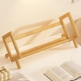 thumbnail image 1 of Desktop Bookshelf Organizer, Solid Wood Slanted Desk Bookshelves, Small Tabletop Book Rack, Portable Mini Bookcase for Book Display, Cookbooks, Kids Reading, Office & Home Storage (Natural), 1 of 7