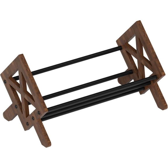 Desktop Bookshelf Organizer, Wood Office Tabletop Book Storage Rack, Tilting Bookcase for Books/CDs/Magazine Display (Black)