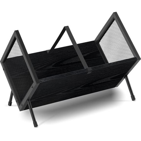 Desktop Bookshelf Organizer, Wood Slanted Desk Bookshelf, Small Tabletop Book Rack, Portable Mini Bookcase for Book Display, Cookbooks, Kids Reading, Office & Home Storage, Rustic Black