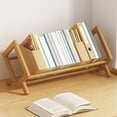 thumbnail image 1 of Desktop Bookshelf Organizer,Wood Tilting Bookcase in Living Room,Home,Office,Desktop Book Shelf Organizer Bookshelves Storage Rack for CDs,Magazine,Books Display, 1 of 6