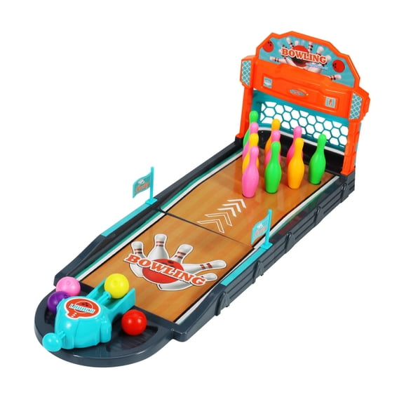 Desktop Bowling Game Set With Catapult Ball Launcher For Children'S Indoor Play And Hand Eye Coordination Activity For Family Interactive Entertainment