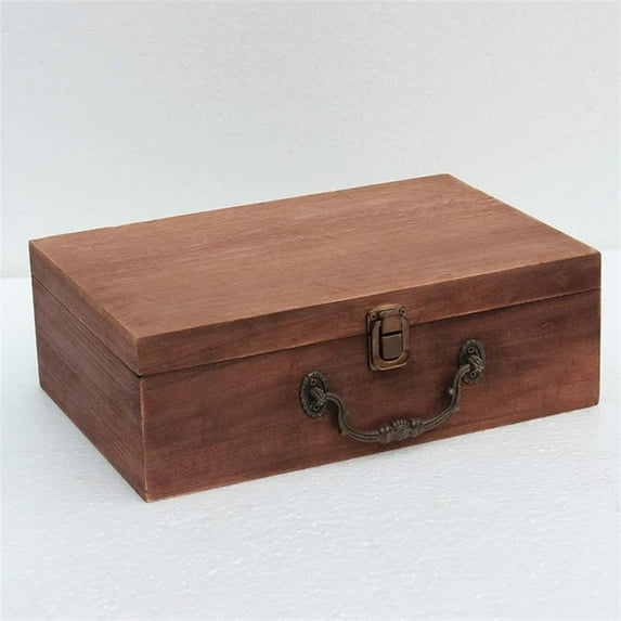 Desktop Boxes Wooden Nature Large Store Wood Deep Color Jewelry Storage