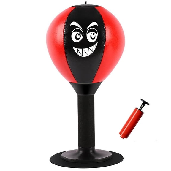 Desktop Boxing Speed Bag, QQZ Stress Relief Punching Ball for Adults Kids, Portable Mini Tabletop Training Tool with Suction Cup Base for Office Home